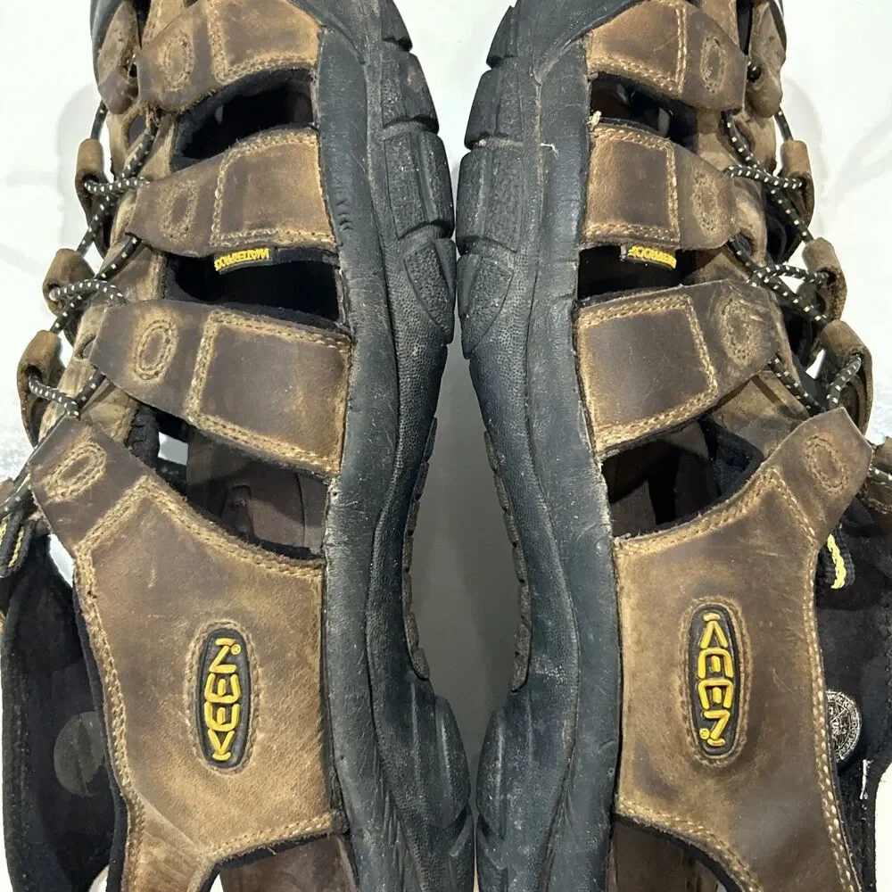 Keen Newport Waterproof Sandals Shoes Mens Size 13 US 47 EU Brown Leather Hiking
